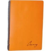 Tokaç A4 Pp Kp Spiralli 72 Yp Çizgili Defter-turuncu