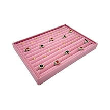 Yüzük Ve Koldüğmesi Tablası Rulo Süet Pembe