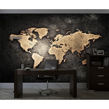 Çatlak Zemin Efektli Dünya Haritası Duvar Kağıdı