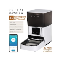 Petfit Elevate X 4l Wi-fi Akıllı Otomatik Kedi Köpek Mama Kabı Besleme Ünitesi Sesli Komut+çelik Kase+app Kontrol