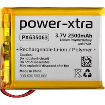 Power-xtra Px635063 - 3.7v 2500 Mah Li-polymer Pil - Devreli