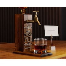 Bk Gift Kişiye Özel Kabartma İsimli Musluklu Doğal Ahşap İçki Standı, Home Bar, Viski Çeşmesi, İçecek Dispenseri, Ahşap İçecek Çeşmesi-39