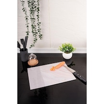 Flora Cam Kesme Tahtası, Temperli Isıya Kırılmaya Dayanıklı Kesim Panosu 25x35 Cm Vizon Mermer Desen Vizon