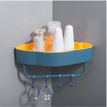 Fortunelane Sunsıom Duş Odası Köşe Rafı, Su Akışlı Tasarım, 4 Çekmeceli Kuru, Mavi Pp Malzeme, 22.5x11 Cm Koyu Mavi Koyu Mavi