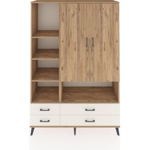 Hyperion Dolap 8 Raflı 4 Çekmeceli 2 Kapaklı 132x44x195 Çam-ç... Çam