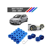 Otozet - Seat Toledo Bijon Civata Kapağı Mavi Renk 20 Adetli Set 17mm 1k06011739b9