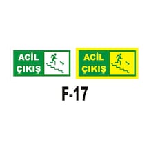 Fosforlu & Düz Levha Acil Çıkış Yönlendirme Sağ Merdiven Iniş