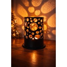 3d Desenli Mumluk Dekoratif Tealight Mumluk Işık Geçirgen Modern Mumluk Siyah