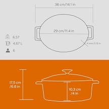 Lava Metal Oval Döküm Tencere, 29 Cm, Turuncu 12v