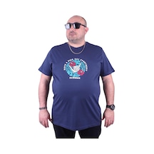 Starbattal Büyük Beden Erkek Sıfır Yaka Tişört Summer 23119 Marin-Marin Çok Renkli