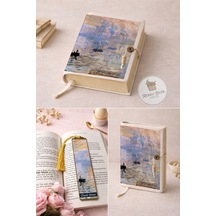 Kitap Kılıfı Ve Metal Kitap Ayracı Seti Claude Monet Gün Doğumu