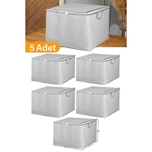 Serstil 5 Adet - Mini Boy Gri Benekli Kıyafet / Nevresim Hurcu - 45x40x30 Cm