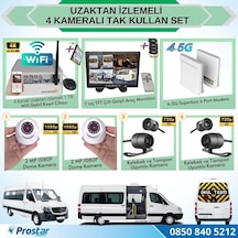 Uzaktan İzlemeli 4 Kameralı Wifi 4g 1 Tb Harddisk 7 İnç Ekranlı