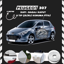 Peugeot 307 Oto Araç Kapı Koruma Fitili 5metre Parlak Beyaz Renk