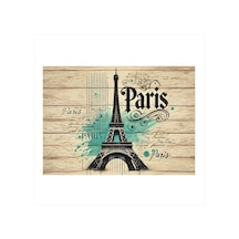 Vintage Paris Kartpostalı Dekoratif Mdf Tablo