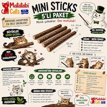 Tr Mini Sticks 5'li Doğal İnce Matatabi Çubuğu Kedi Oyuncağı İnce Çiğneme Çubuğu Kedi Diş Bakımı 12