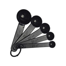 Siyah Yaratıcı 5 Adet/takım Ölçüm Kaşığı Silikon Pişirme Pişirme Ölçüm Kepçesi Ölçekli Evrensel Mutfak Gereçleri