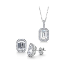1.00 Karat Emerald Tektaş İkili Gümüş Set