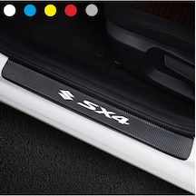 Suzuki Sx4 İçin Uyumlu Aksesuar Oto Kapı Eşiği Sticker Karbon 4 Adet