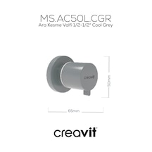 Creavit Ara Kesme Valfi 1/2-1/2" Cool Grey Ms.ac50l.cgr