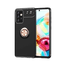 Galaxy İle Uyumlu A52 Kılıf Ravel Silikon Kapak, Siyah-rose Gold