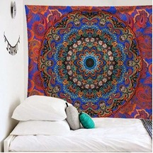 Fastbuy 200x150 Cm Tüylü Mandala Desenli Ev Dekoratif Duvar Battaniyesi - Plaj, Oturma Kısmı Kullanıma Uygun - Gt-000561