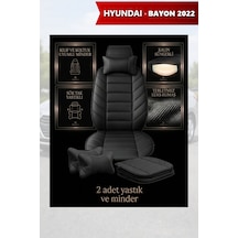 Hyundai Bayon 2022 Uyumlu Lüks Siyah Renk Premium 2 Adet Minder Ve Yastık