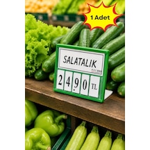 Fiyat Kasetlik Manav Kasap Şarküteri Etiketi Rakamlı Fiyatlık Ayaklı Küçük Boy 77x62 Mm Yeşil