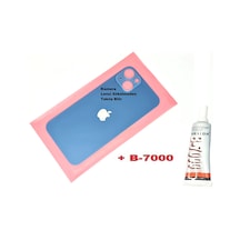 Tkgz Apple Uyumlu iPhone 13 Arka Pil Batarya Kapağı Cam+b-7000 Mavi
