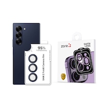 Zore Galaxy Z Fold 6 Cl-11 Safir Parmak İzi Bırakmayan Anti-reflective Kamera Len Mavi