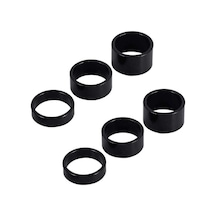 Bisiklet Furş Spacer 6'lı Paket 3/5/8/10/15/20mm Siyah Furş Takımı Yüzüğü Gidon Siyah