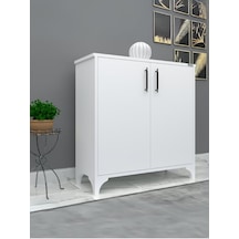 %100 Mdf 2 Kapaklı Küp Üstü Beyaz Ayakkabılık Diğer