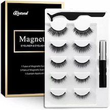 Reazeal Manyetik Kirpikler Ve Eyeliner Seti Doğal Takma Kirpik,