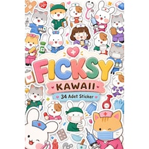 Kawaii Stili Sevimli Hayvanlar Hemşire Temalı Sticker Seti - 34 Adet Etiket Çıkartma Diğer