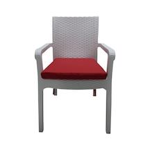 Mirzade 6 Adet Hera Siesta Minderi Su Geçirmez Kumaş 5 Cm Gri Sünger-kırmızı 001