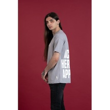 Oversize Baskılı Sıfır Yaka Erkek Penye T-Shirt (539075859)