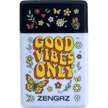 Zengaz Cool Tasarım Jet Alev Çakmak - Good Vibes Only Beyaz