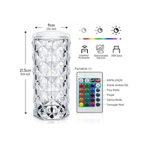 Kristal Elmas Led Dokunmatik Şarjlı Kumandalı Masa Lambası Rgb Diğer
