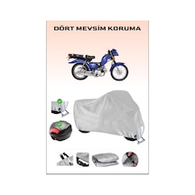Kanuni Zebra 90 İçin Arka Çanta Ve Kilit Uyumlu Gri Motosiklet Branda, Güvenli