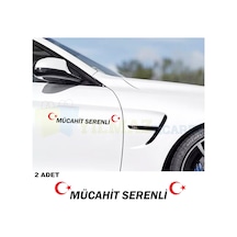 Kişiye Özel Isim Türk Bayrağı Oto Sticker Yapıştırma Etiket 2 Ad
