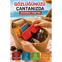 Kırmızı Katlanabilir Silikon Gözlük Kılıfı Suya Dayanıklı Esnek Koruyucu Güneş Ve Numaralı Gözlük Kılıfı
