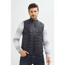 Ikbal Thomas Lacivert / Hakiki Erkek Deri Yelek