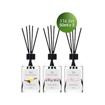 Vivaldi Home Vanilya + Şakayık + Sakura Çubuklu Oda Kokusu Esansiyel Uçucu Yağ 3 x 50 ML