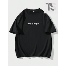 Startmore Erkek Kanat Ve Çapraz Desenli Yuvarlak Yaka T-shirt Siyah