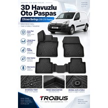 Citroen Berlingo Panelvan 2015 Karbon Desenli Premium 3d Havuzlu Oto Paspas 2 Parça Ön Takım