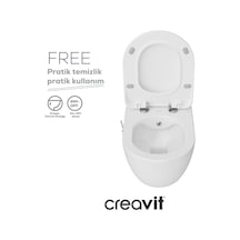 Creavit Free Rim-off T.m Duroplast Yavaş Kapanan Klozet Kapaklı Beyaz Set