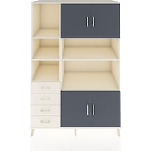 Kronos Dolap 8 Raflı 4 Çekmeceli 4 Kapaklı 132x59x195 Aytaşı-antrasit/aytaşı Antrasıt/aytası