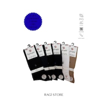 Ragi Store 6'lı Penye Dikişsiz Soket Erkek Çorap Çok Renkli