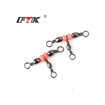 50/adet Üç Yollu Balıkçılık Konektörü Varil Döner Yapış Halka Boncuklu Balıkçılık Kanca Cazibesi Hattı Balıkçılık Aksesuarları 10 12 -50pcs