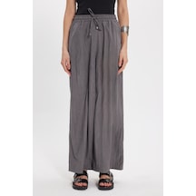 Tudors Kadın Relax Fit Rahat Kesim Beli Bağcıklı Lastikli Yumuşak Dokulu Çift Cepli Gri Pantolon-50638